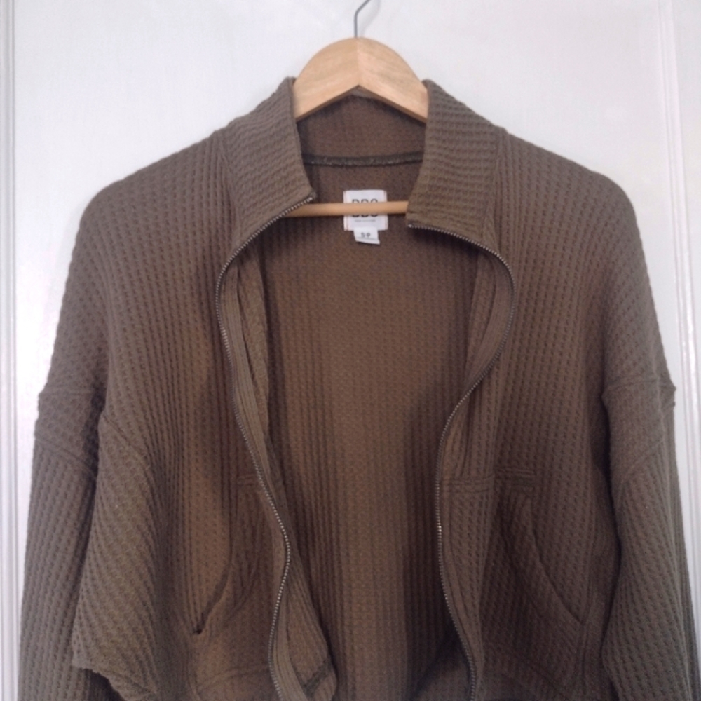 Urban Outfitters BDG Leo Waffle Zip Front Sweater - Picture 6 of 10